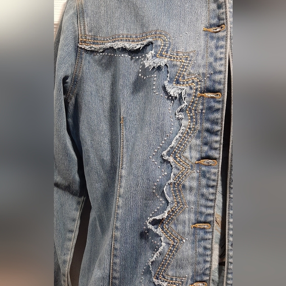 Vintage Annabell Jean Jacket Large Long Sleeve Button Front - Picture 3 of 8